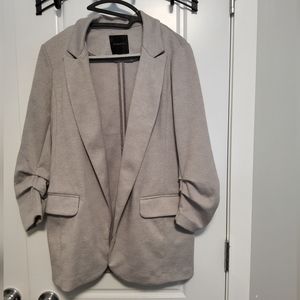 Stripped grey and off-white cloth blazer